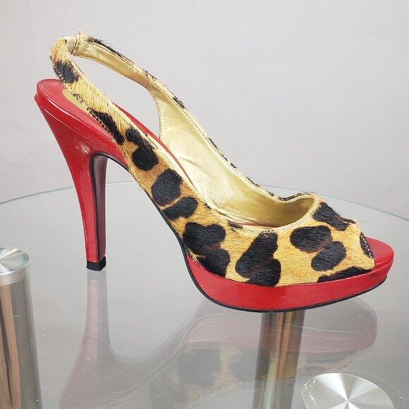 5.5 Vintage Carlos Santana Peep Toe Slingbacks - Picture 1 of 3